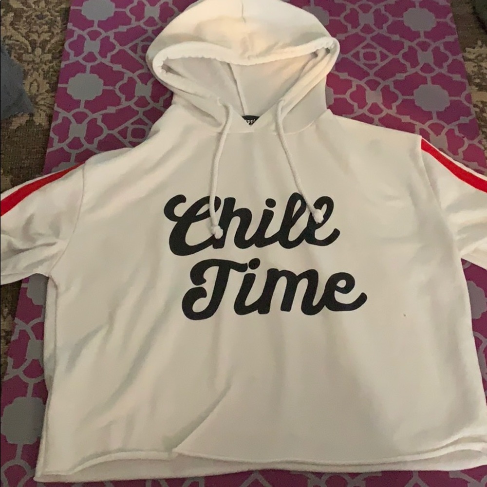 short sleeved crop hoodie